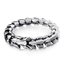Stainless Steel Dragon Scale Bracelet, brushed silver-tone finish view 5