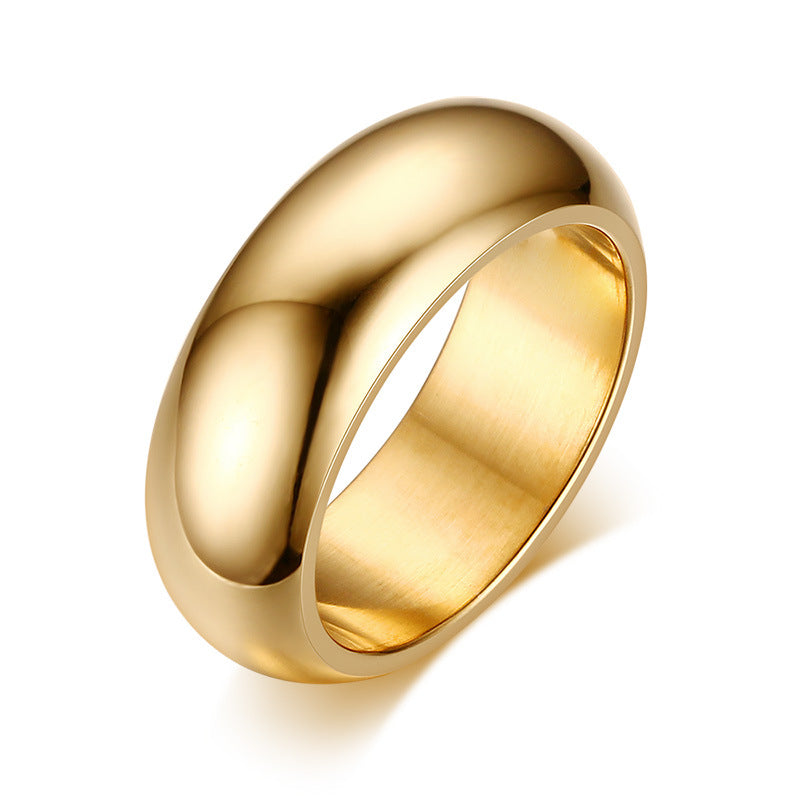 Titanium Steel Dome Band Ring in silver finish view 5