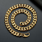 The 14mm Gold-Tone Cuban Chain in Stainless Steel, view 6