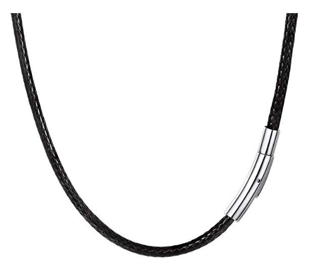 3mm Braided Cord Necklace with stainless steel magnetic clasp