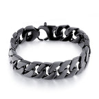 10mm Titanium Steel Cuban Link Bracelet in silver finish view 3