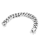 10mm Titanium Steel Cuban Link Bracelet in silver finish view 4