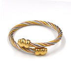 Stainless Steel Twisted Cable Bracelet, silver finish view 3