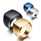 The Atlas Signet Ring in Stainless Steel, view 2