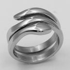 Titanium Steel Snake Ring, polished finish, unisex view 2