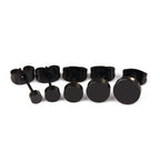 The Flat Disc Stud Earrings in Titanium Steel, view 3