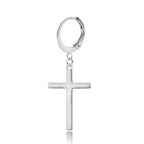 Stainless Steel Cross Dangle Earring black finish view 2