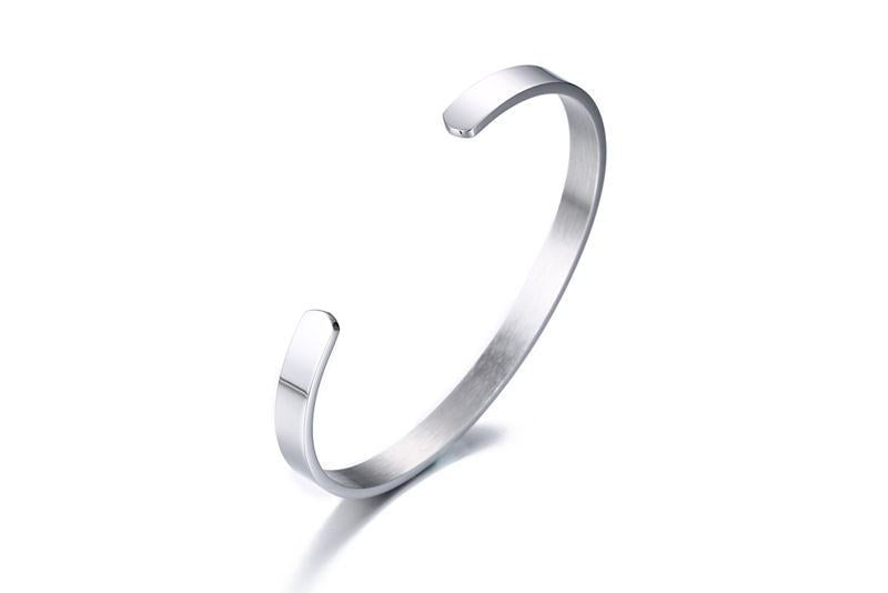 Stainless Steel Minimalist Cuff Bracelet in gold-tone view 3