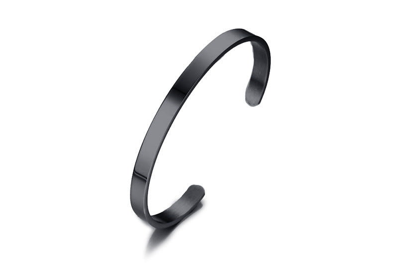 Stainless Steel Minimalist Cuff Bracelet in gold-tone view 4