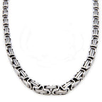 8mm Byzantine Link Chain and Bracelet Set - stainless steel, silver-tone