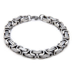 8mm Byzantine Link Chain and Bracelet Set - stainless steel, silver-tone view 4