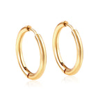 2.5mm Stainless Steel Hoop Earrings silver finish view 4