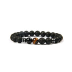 The Lava and Tiger Eye Stone Bead Bracelet, view 3