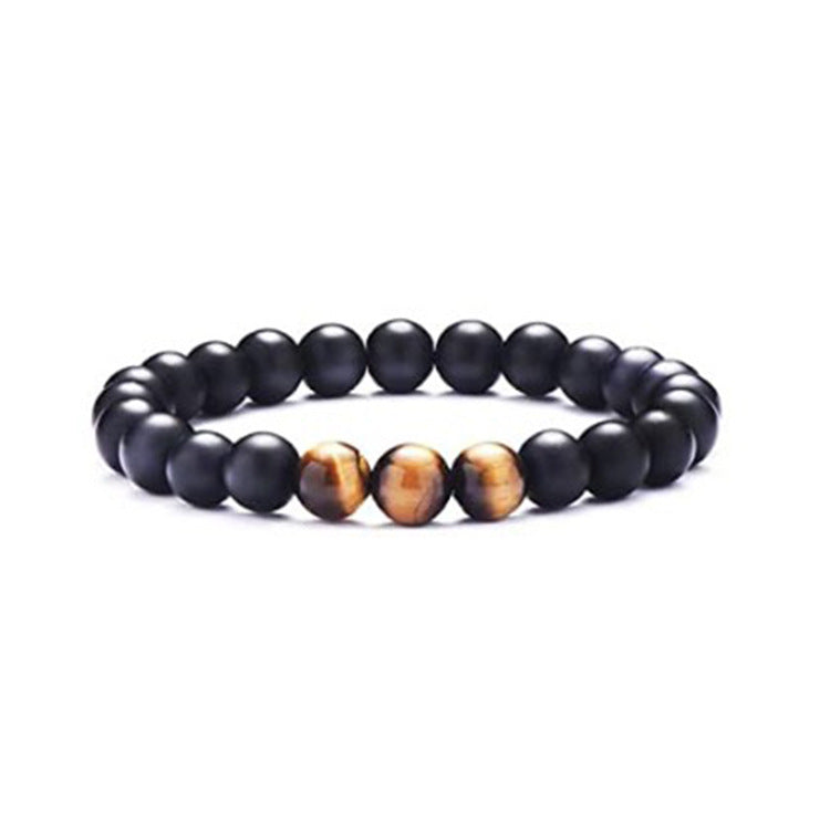 The Lava and Tiger Eye Stone Bead Bracelet, view 2