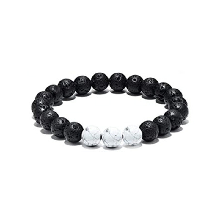 The Lava and Tiger Eye Stone Bead Bracelet, view 4