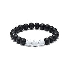 The Lava and Tiger Eye Stone Bead Bracelet, view 4