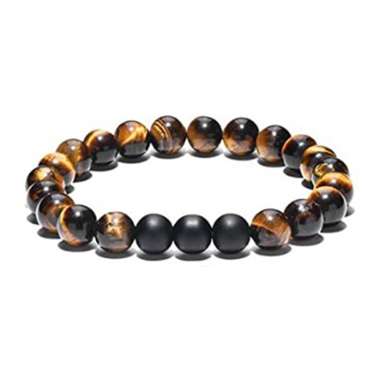 The Lava and Tiger Eye Stone Bead Bracelet, view 6