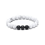The Lava and Tiger Eye Stone Bead Bracelet, view 5