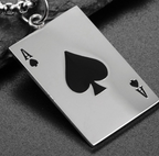 Ace of Spades Pendant Necklace, silver-tone with black spade view 4
