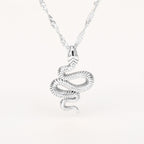 Stainless Steel Snake Pendant Necklace gold-tone finish view 2