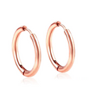 2.5mm Stainless Steel Hoop Earrings silver finish view 2
