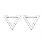 Geometric Triangle Hoop Earrings in silver stainless steel view 4