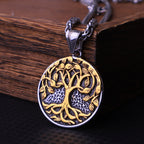 Titanium Steel Tree of Life Pendant Necklace, gold and silver options view 6