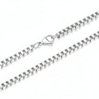 Minimalist Stainless Steel Box Chain on neck view 3