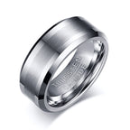 8mm Tungsten Carbide Matte Band Ring with matte center and polished edges