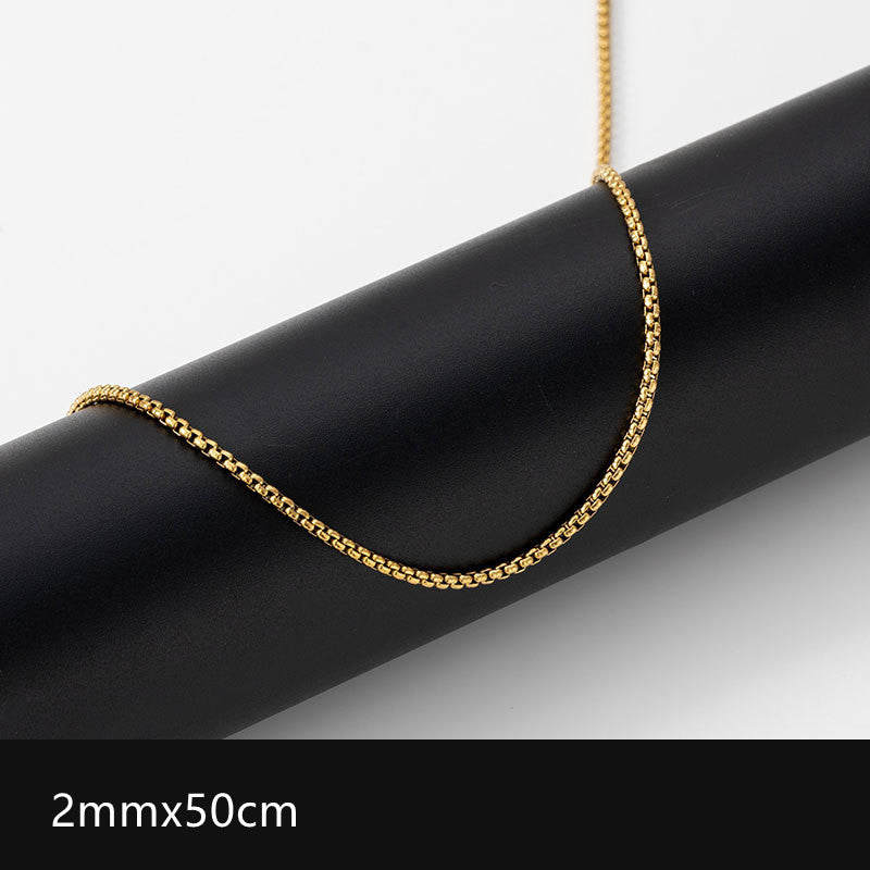 2mm-3.5mm Titanium Steel Rolo Chain Necklace silver finish view 16