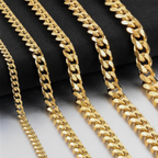 3-9mm Stainless Steel Curb Link Chain in silver, gold, and black finishes view 8