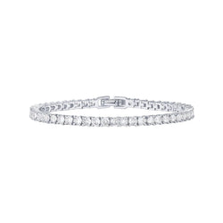 Stainless Steel CZ Tennis Bracelet gold-tone with clear stones view 2