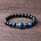 The Tiger Eye Bead Bracelet with Pave Accents, view 2