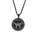 Archangel Michael Ankh Pendant Necklace silver box chain view 9