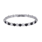 Titanium Steel Iced Tennis Bracelet with clear cubic zirconia stones view 2