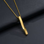Twisted Bar Pendant Necklace, silver-tone view 2