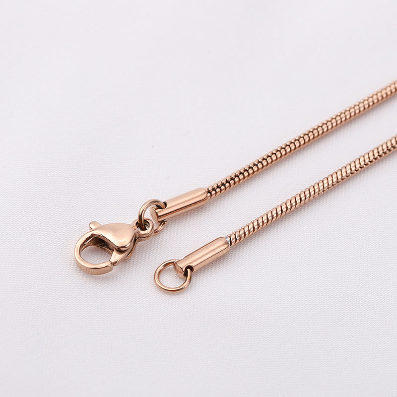 1.2mm-1.5mm Stainless Steel Snake Chain in gold, rose gold, and silver finishes view 3