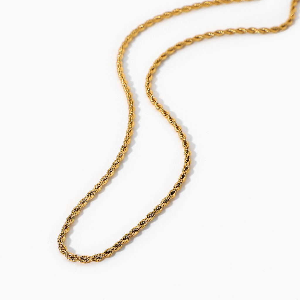 Gold-Tone Stainless Steel Rope Chain - classic design view 3