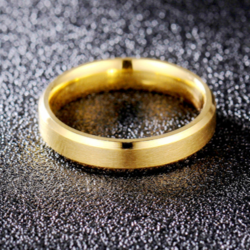 Matte Beveled Stainless Steel Band Ring in silver finish view 7