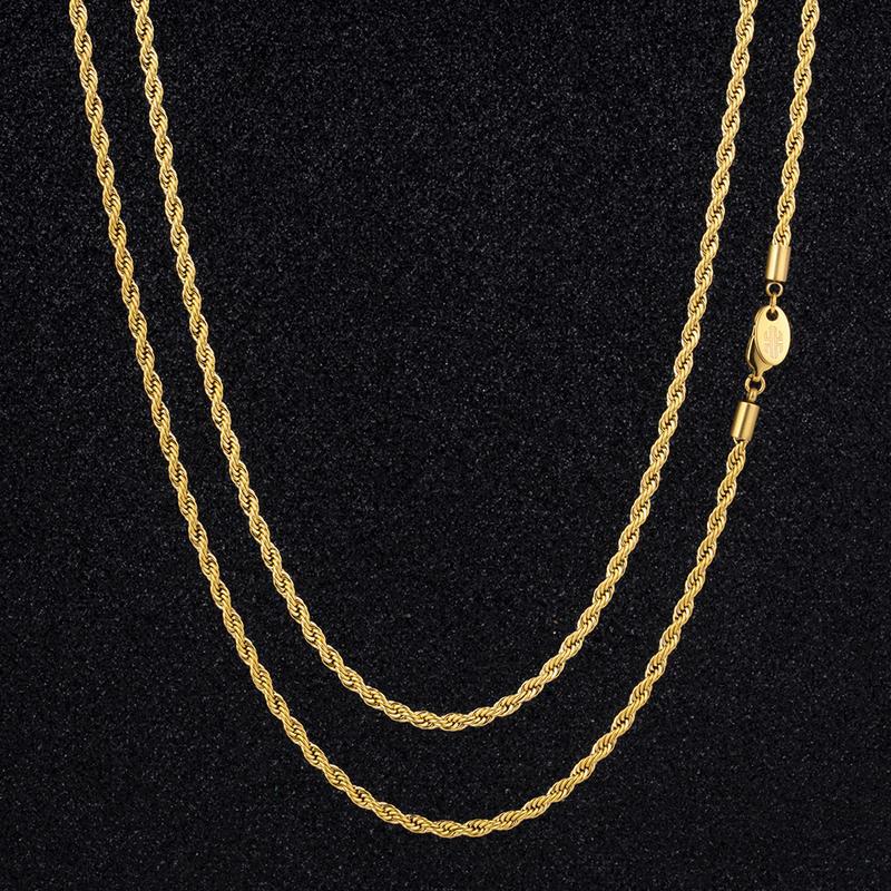 2.5mm Rope Chain Necklace silver-tone view 2