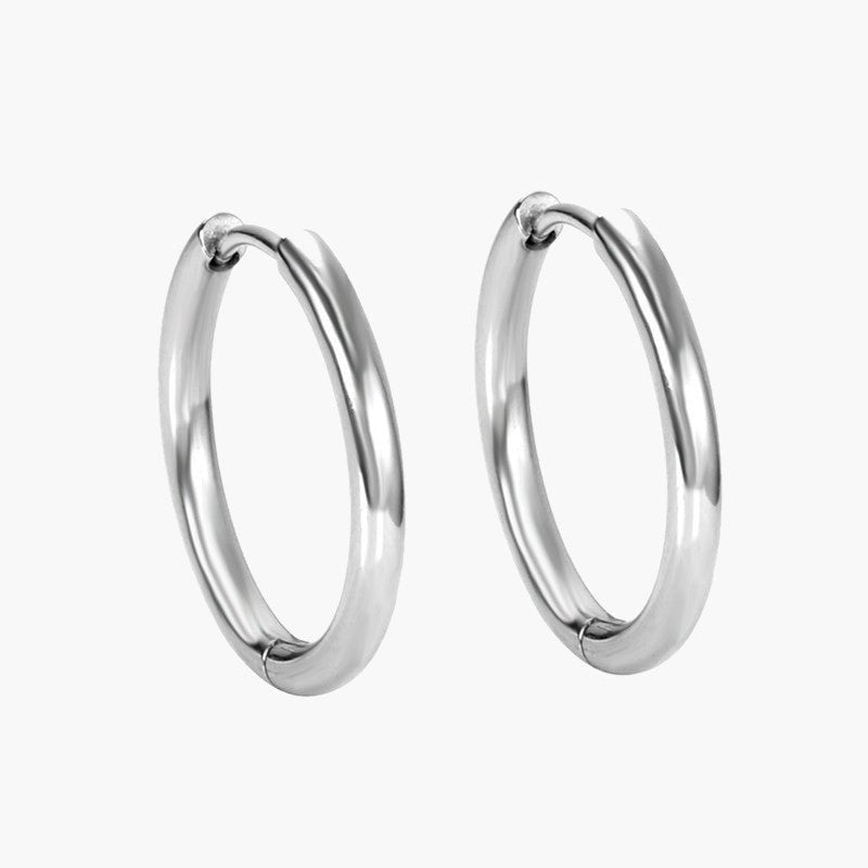 2.5mm Stainless Steel Hoop Earrings silver finish