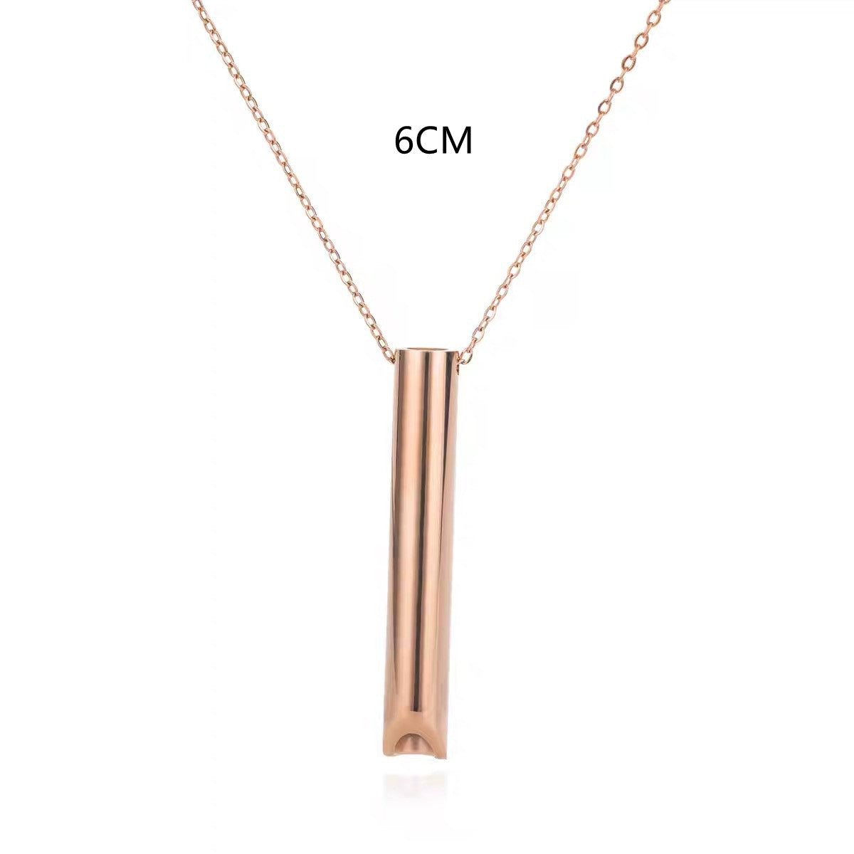 Titanium Steel Bar Pendant Necklace in silver finish view 6