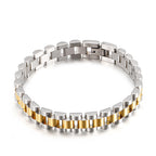 Titanium Steel President Link Bracelet and Ring Set in gold-tone view 4