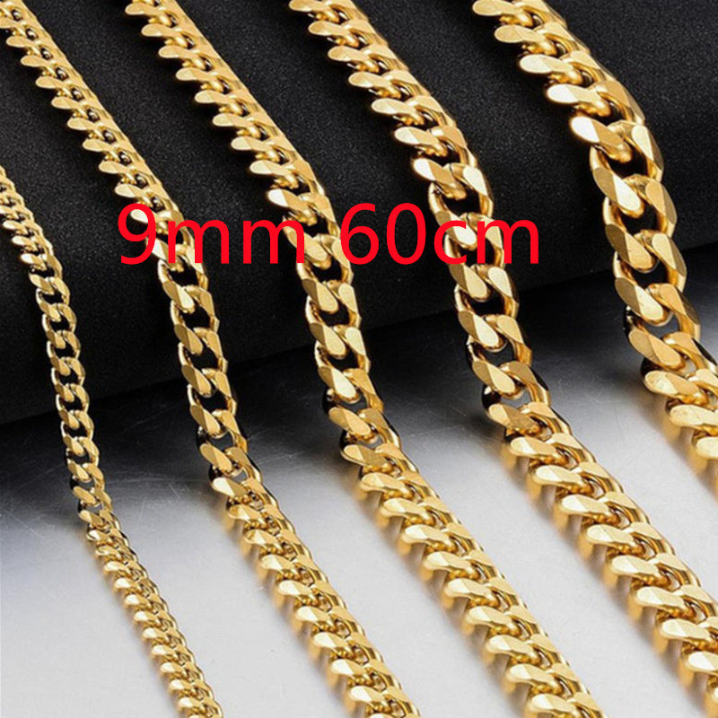 3-9mm Stainless Steel Curb Link Chain in silver, gold, and black finishes view 16