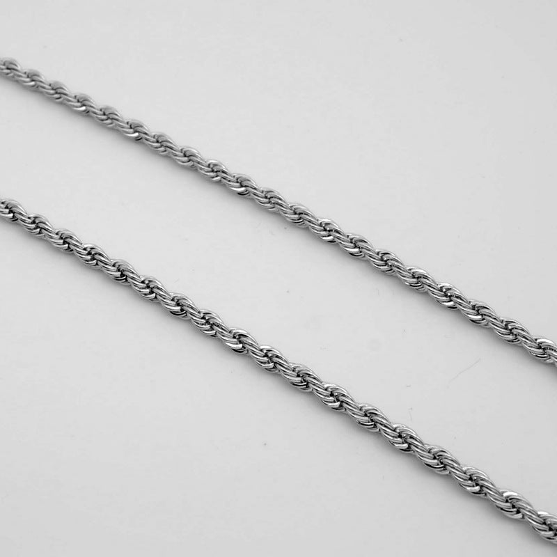 2-4mm Titanium Steel Rope Chain on black background view 3