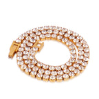 4mm CZ Tennis Chain Necklace in silver with brilliant cubic zirconia stones view 4