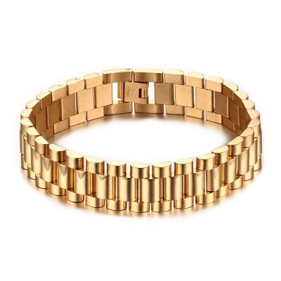 Titanium Steel President Link Bracelet gold-tone finish