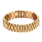 Titanium Steel President Link Bracelet gold-tone finish