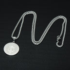 Saint Benedict Medal Pendant Necklace, silver-tone view 4