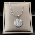 Archangel Michael Snake Chain Necklace silver finish view 2